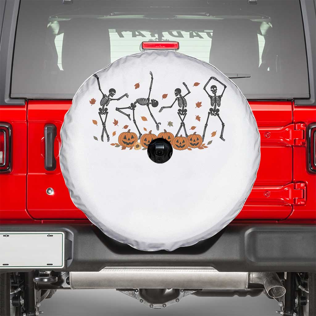 Dancing Skeleton Spare Tire Cover Retro Halloween Party Pumpkin Fall Season - Wonder Print Shop