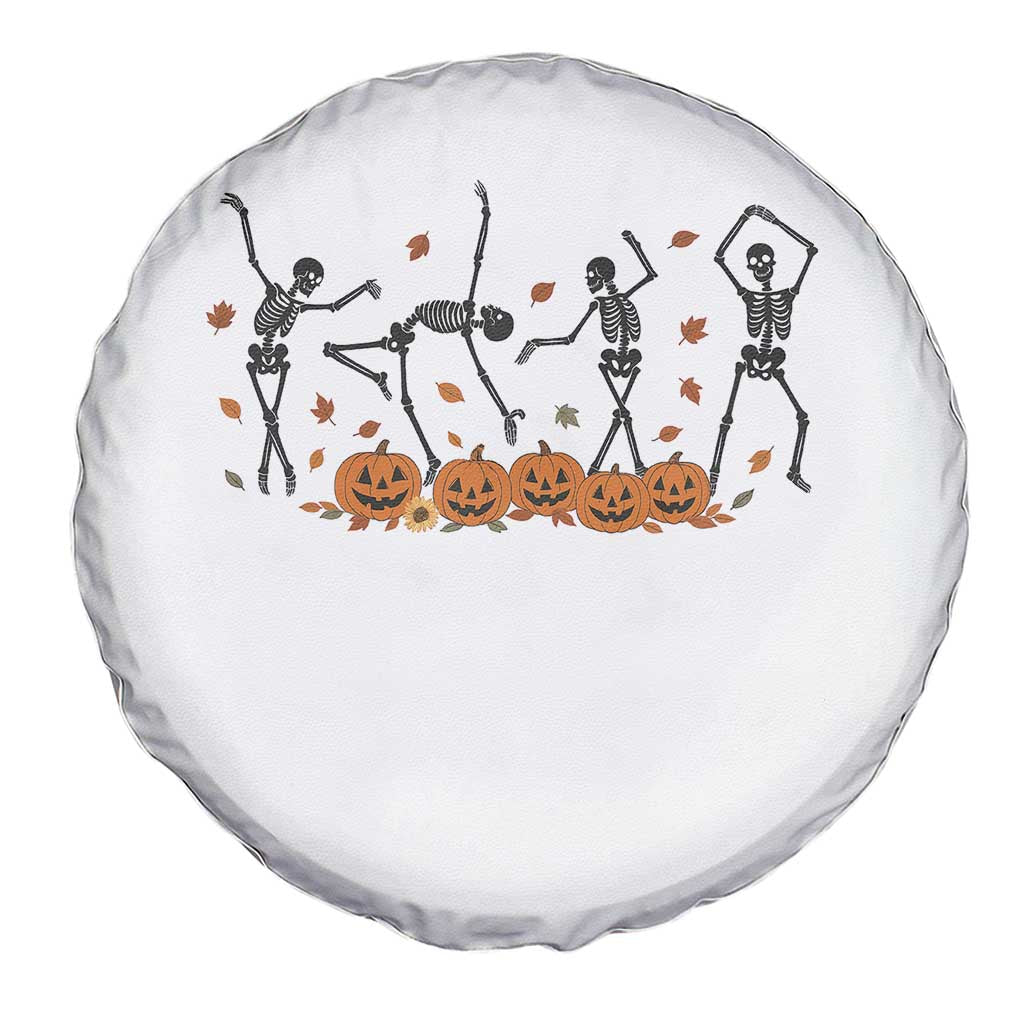 Dancing Skeleton Spare Tire Cover Retro Halloween Party Pumpkin Fall Season - Wonder Print Shop