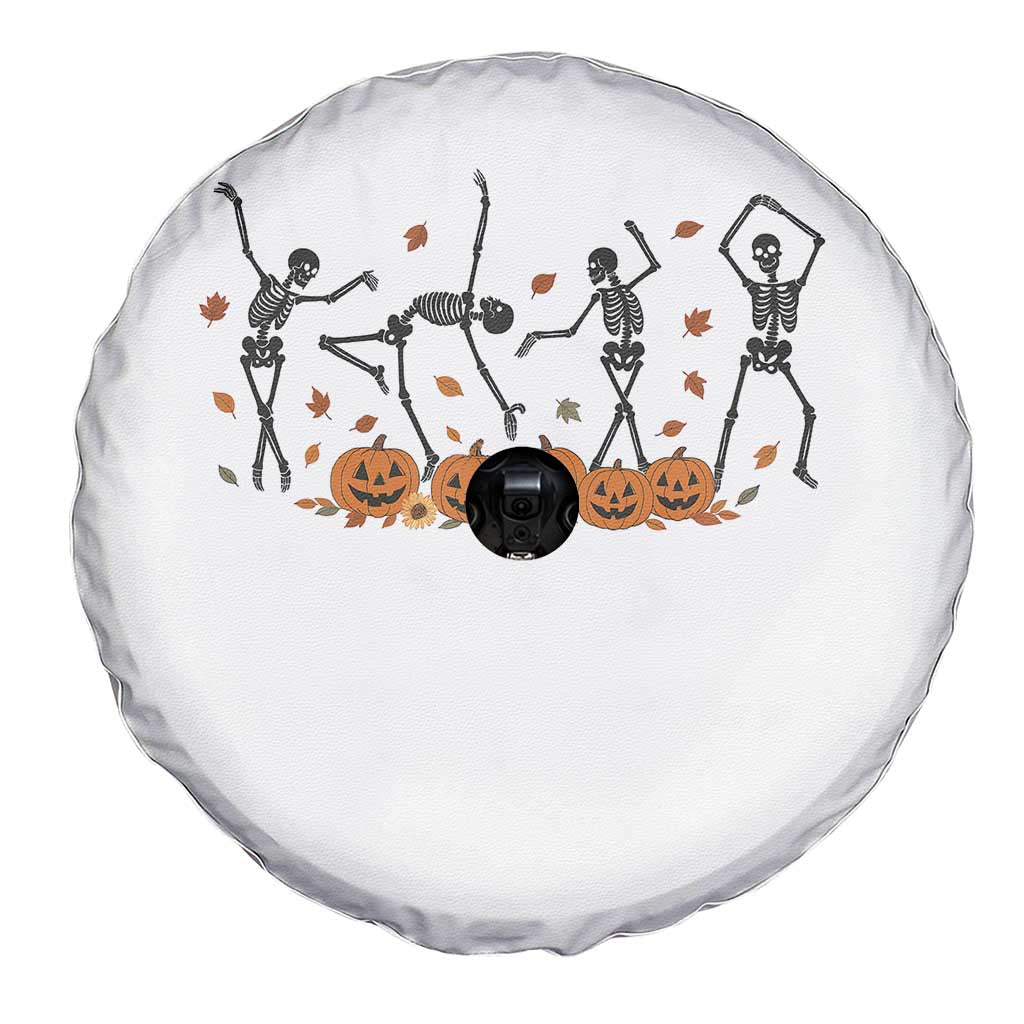 Dancing Skeleton Spare Tire Cover Retro Halloween Party Pumpkin Fall Season - Wonder Print Shop