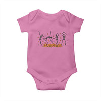 Dancing Skeleton Baby Onesie Retro Halloween Party Pumpkin Fall Season - Wonder Print Shop