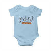 Dancing Skeleton Baby Onesie Retro Halloween Party Pumpkin Fall Season - Wonder Print Shop