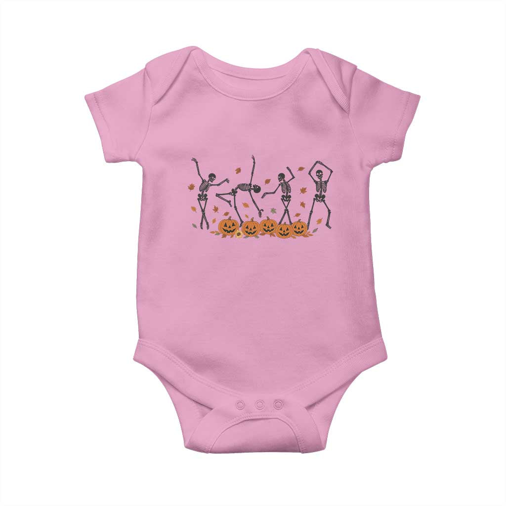 Dancing Skeleton Baby Onesie Retro Halloween Party Pumpkin Fall Season - Wonder Print Shop