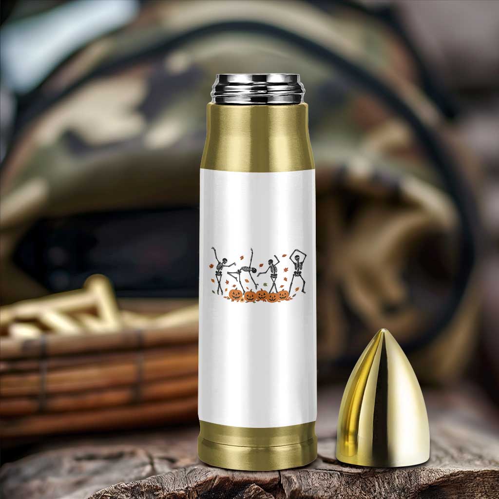 Dancing Skeleton Bullet Tumbler Retro Halloween Party Pumpkin Fall Season - Wonder Print Shop