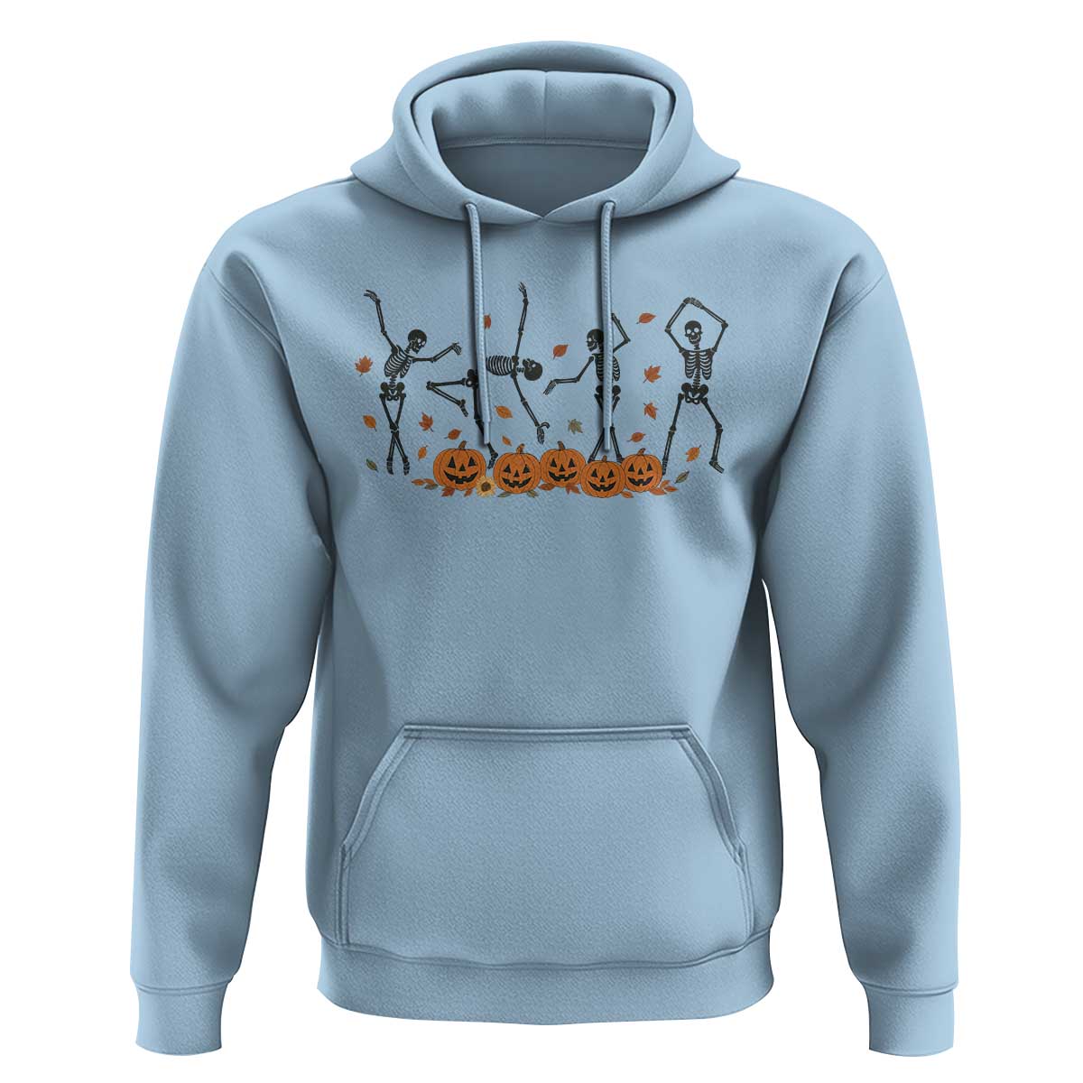 Dancing Skeleton Hoodie Retro Halloween Party Pumpkin Fall Season - Wonder Print Shop