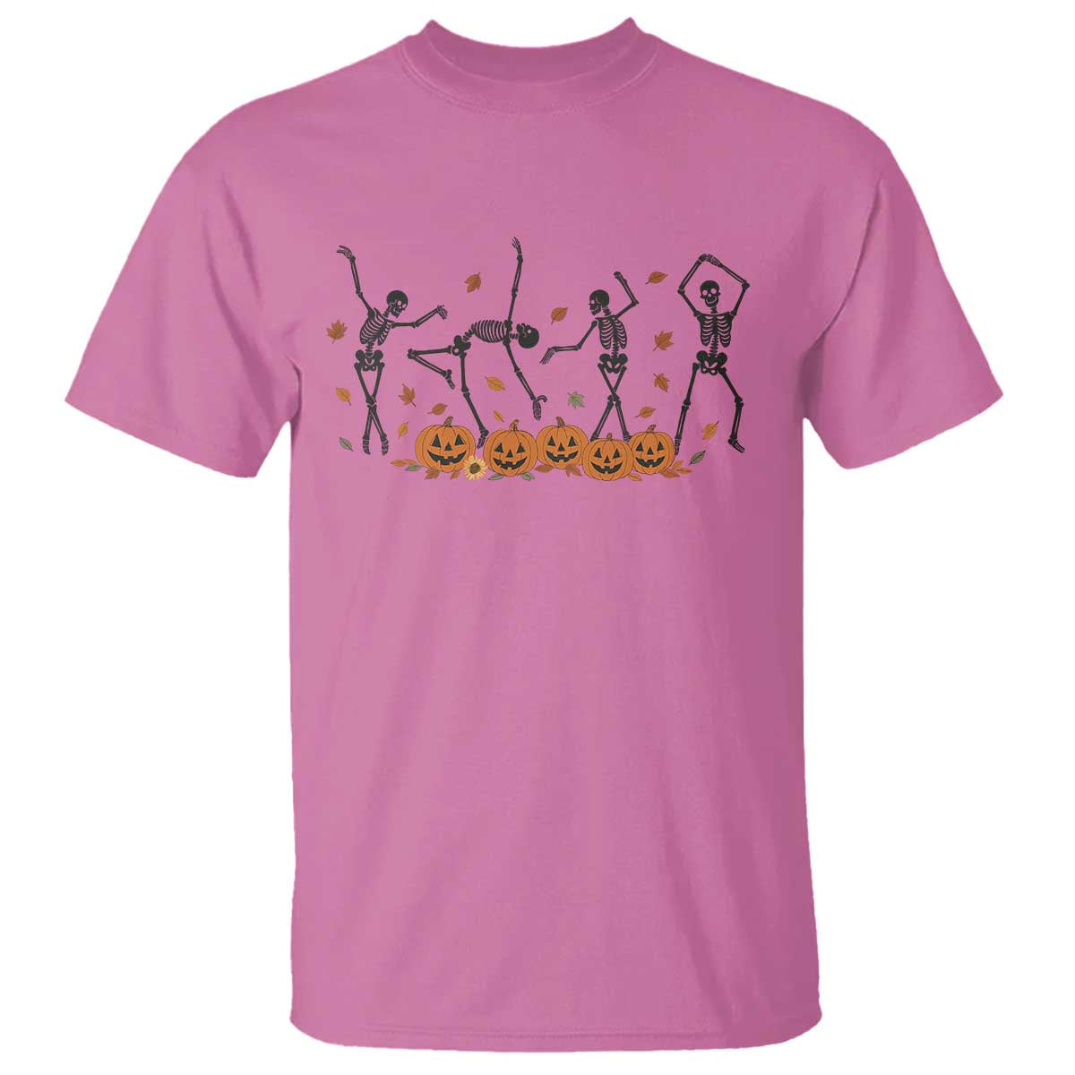 Dancing Skeleton T Shirt Retro Halloween Party Pumpkin Fall Season - Wonder Print Shop