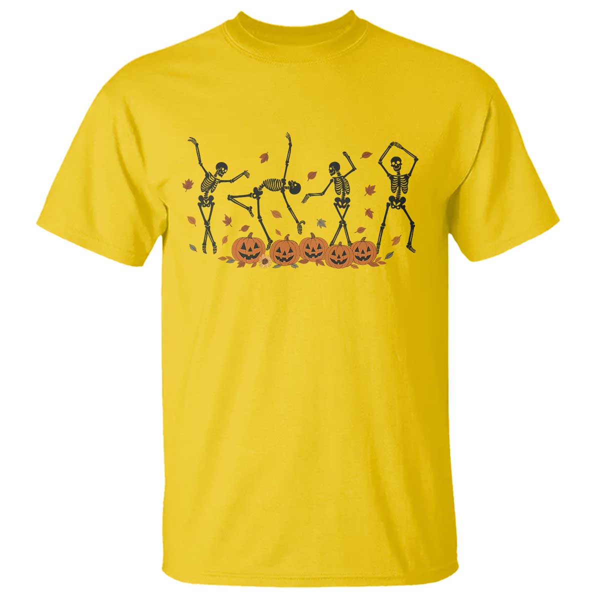 Dancing Skeleton T Shirt Retro Halloween Party Pumpkin Fall Season - Wonder Print Shop