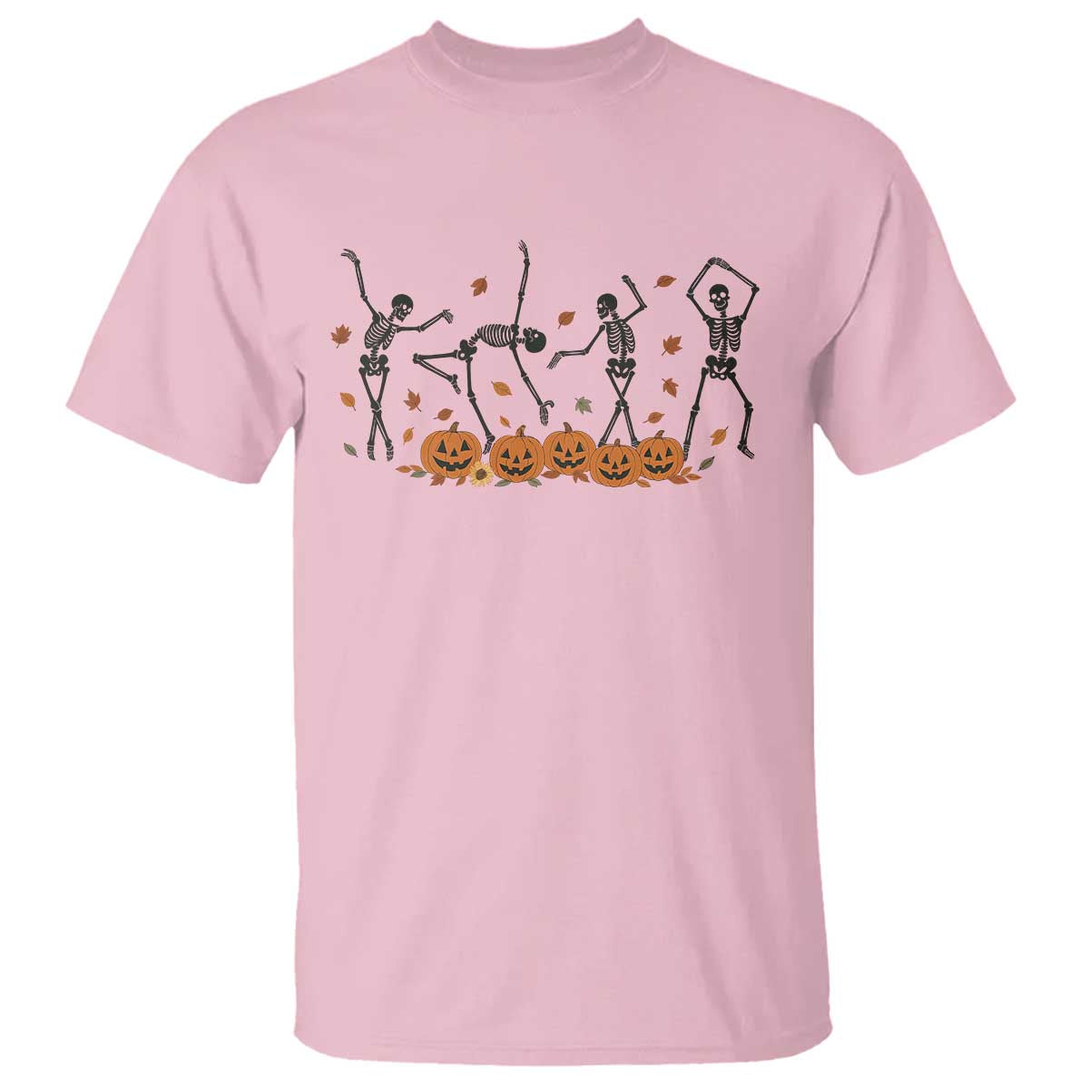 Dancing Skeleton T Shirt Retro Halloween Party Pumpkin Fall Season - Wonder Print Shop