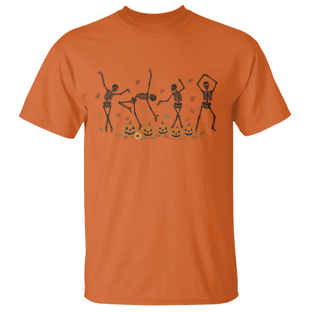 Dancing Skeleton T Shirt Retro Halloween Party Pumpkin Fall Season - Wonder Print Shop