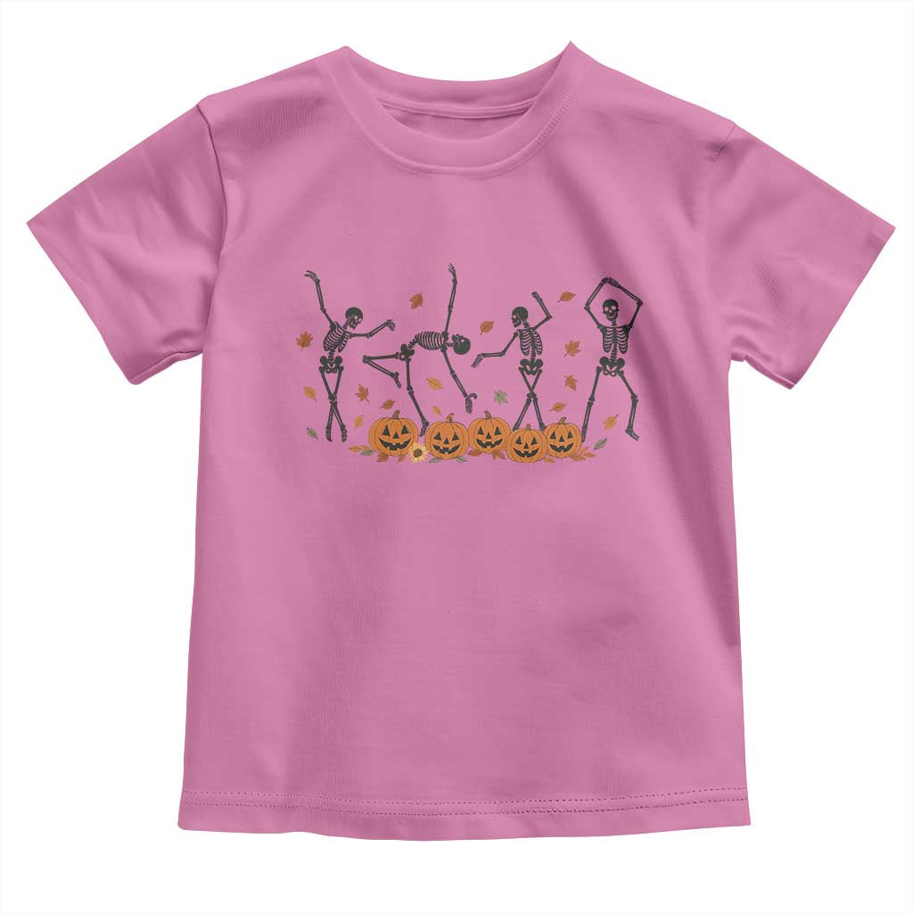 Dancing Skeleton Toddler T Shirt Retro Halloween Party Pumpkin Fall Season - Wonder Print Shop
