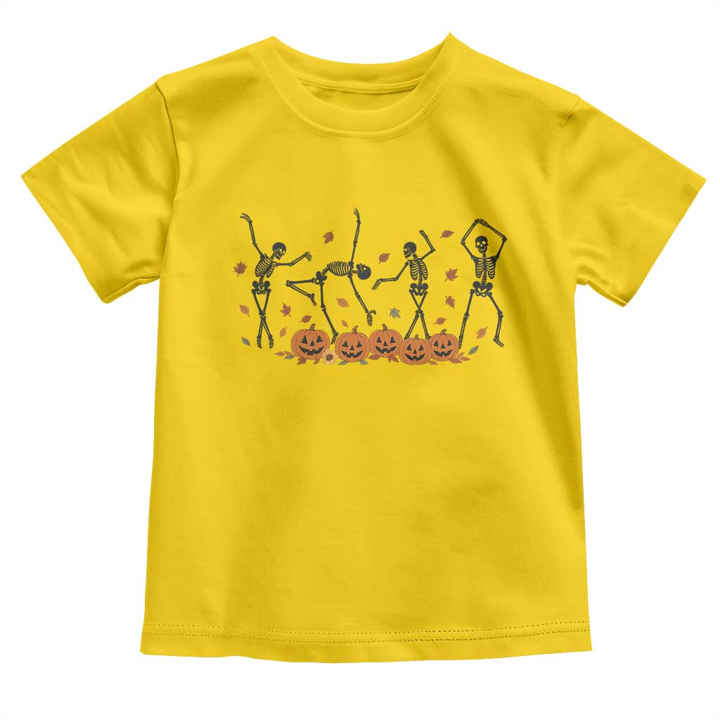 Dancing Skeleton Toddler T Shirt Retro Halloween Party Pumpkin Fall Season - Wonder Print Shop