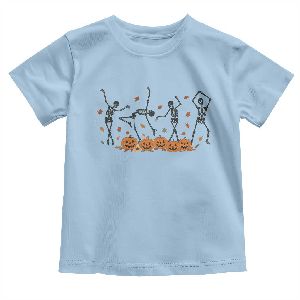 Dancing Skeleton Toddler T Shirt Retro Halloween Party Pumpkin Fall Season - Wonder Print Shop