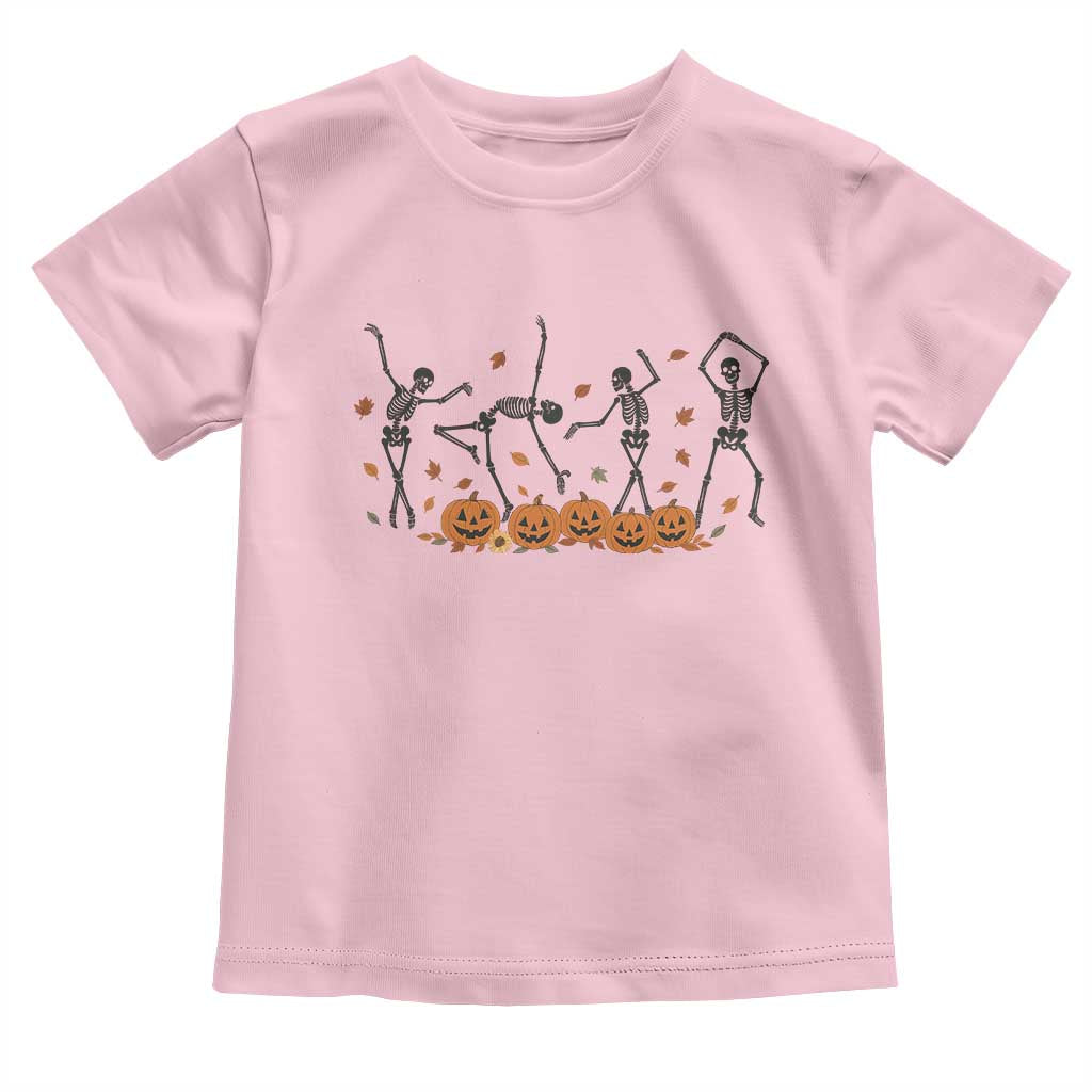 Dancing Skeleton Toddler T Shirt Retro Halloween Party Pumpkin Fall Season - Wonder Print Shop