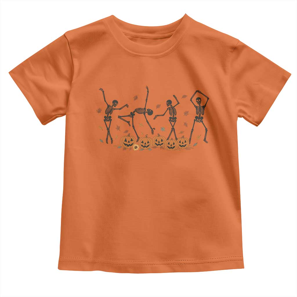 Dancing Skeleton Toddler T Shirt Retro Halloween Party Pumpkin Fall Season - Wonder Print Shop