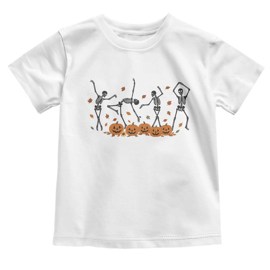Dancing Skeleton Toddler T Shirt Retro Halloween Party Pumpkin Fall Season - Wonder Print Shop