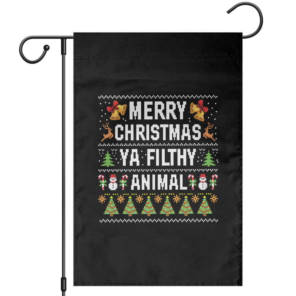 Merry Christmas Ya Filthy Animal Garden Flag Ugly Xmas Movie Alone Pajama - Wonder Print Shop