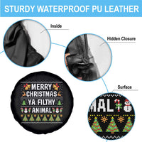 Merry Christmas Ya Filthy Animal Spare Tire Cover Ugly Xmas Movie Alone Pajama - Wonder Print Shop