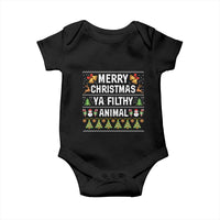 Merry Christmas Ya Filthy Animal Baby Onesie Ugly Xmas Movie Alone Pajama - Wonder Print Shop