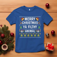 Merry Christmas Ya Filthy Animal T Shirt Ugly Xmas Movie Alone Pajama - Wonder Print Shop