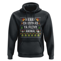 Merry Christmas Ya Filthy Animal Hoodie Ugly Xmas Movie Alone Pajama - Wonder Print Shop