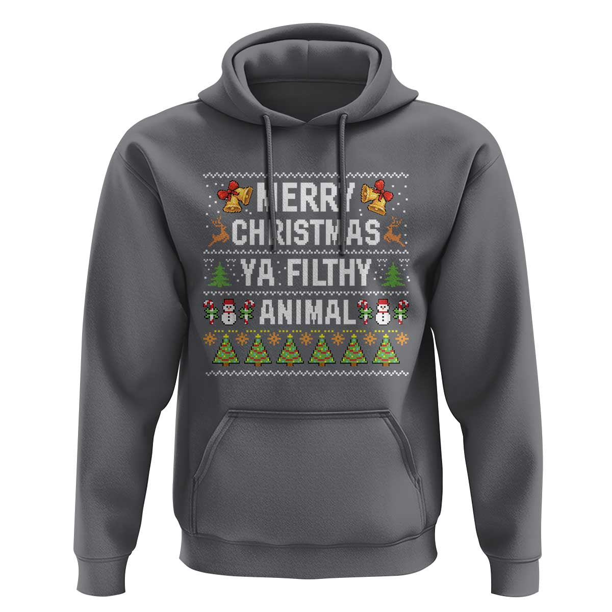 Merry Christmas Ya Filthy Animal Hoodie Ugly Xmas Movie Alone Pajama - Wonder Print Shop