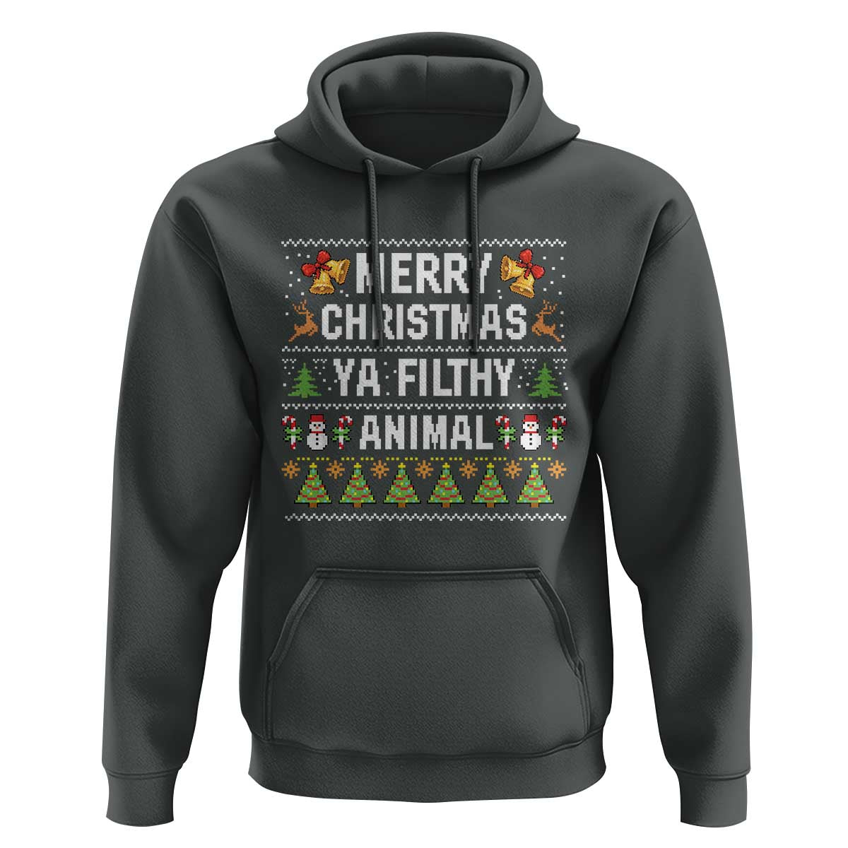 Merry Christmas Ya Filthy Animal Hoodie Ugly Xmas Movie Alone Pajama - Wonder Print Shop