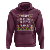 Merry Christmas Ya Filthy Animal Hoodie Ugly Xmas Movie Alone Pajama - Wonder Print Shop