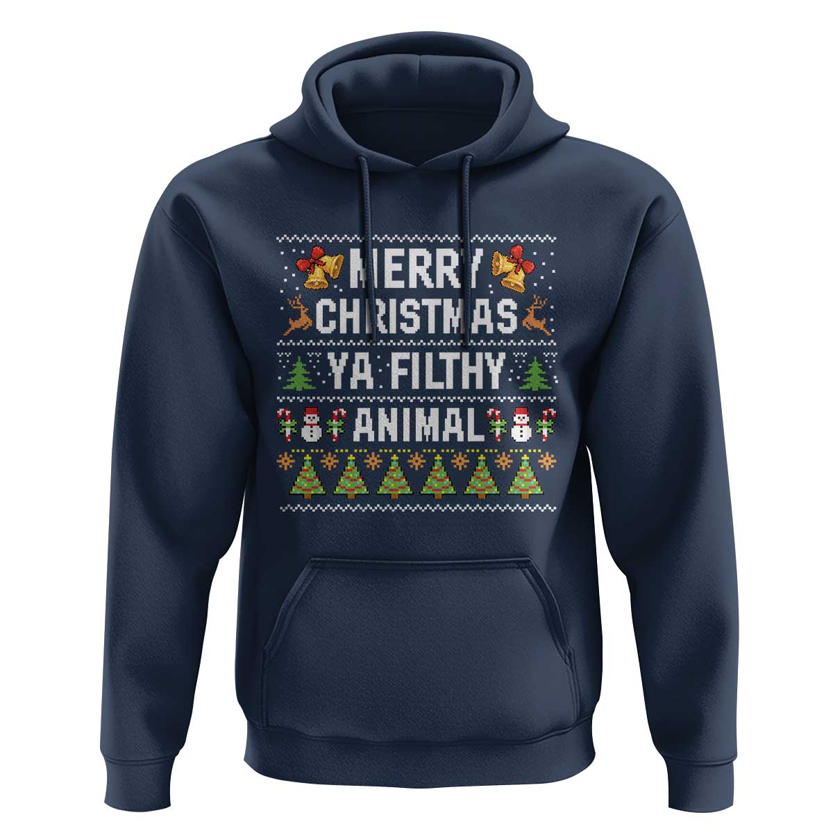 Merry Christmas Ya Filthy Animal Hoodie Ugly Xmas Movie Alone Pajama - Wonder Print Shop