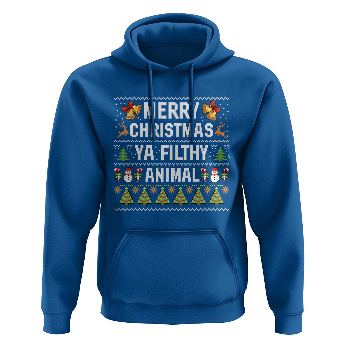 Merry Christmas Ya Filthy Animal Hoodie Ugly Xmas Movie Alone Pajama - Wonder Print Shop