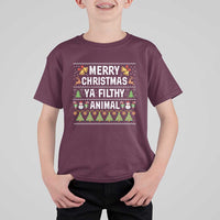 Merry Christmas Ya Filthy Animal T Shirt For Kid Ugly Xmas Movie Alone Pajama - Wonder Print Shop
