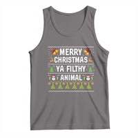 Merry Christmas Ya Filthy Animal Tank Top Ugly Xmas Movie Alone Pajama - Wonder Print Shop