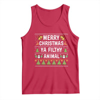 Merry Christmas Ya Filthy Animal Tank Top Ugly Xmas Movie Alone Pajama - Wonder Print Shop