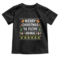 Merry Christmas Ya Filthy Animal Toddler T Shirt Ugly Xmas Movie Alone Pajama - Wonder Print Shop
