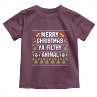 Merry Christmas Ya Filthy Animal Toddler T Shirt Ugly Xmas Movie Alone Pajama - Wonder Print Shop