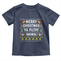 Merry Christmas Ya Filthy Animal Toddler T Shirt Ugly Xmas Movie Alone Pajama - Wonder Print Shop