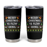 Merry Christmas Ya Filthy Animal Tumbler Cup Ugly Xmas Movie Alone Pajama - Wonder Print Shop