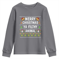 Merry Christmas Ya Filthy Animal Youth Sweatshirt Ugly Xmas Movie Alone Pajama - Wonder Print Shop