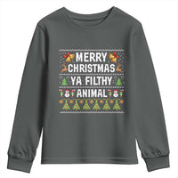 Merry Christmas Ya Filthy Animal Youth Sweatshirt Ugly Xmas Movie Alone Pajama - Wonder Print Shop