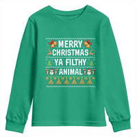 Merry Christmas Ya Filthy Animal Youth Sweatshirt Ugly Xmas Movie Alone Pajama - Wonder Print Shop
