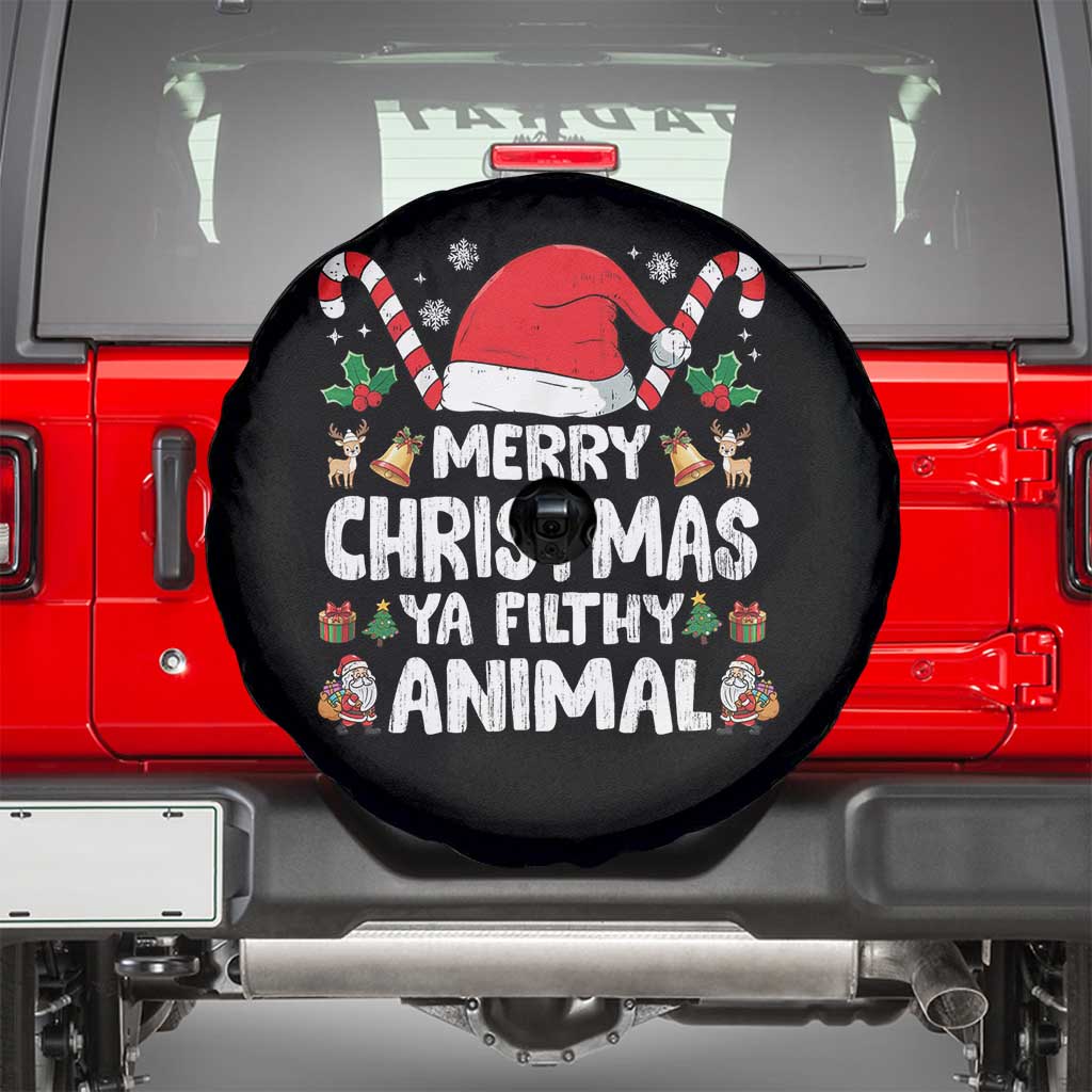 Merry Christmas Ya Filthy Animal Spare Tire Cover Funny Home Xmas Alone Movie Pajama - Wonder Print Shop