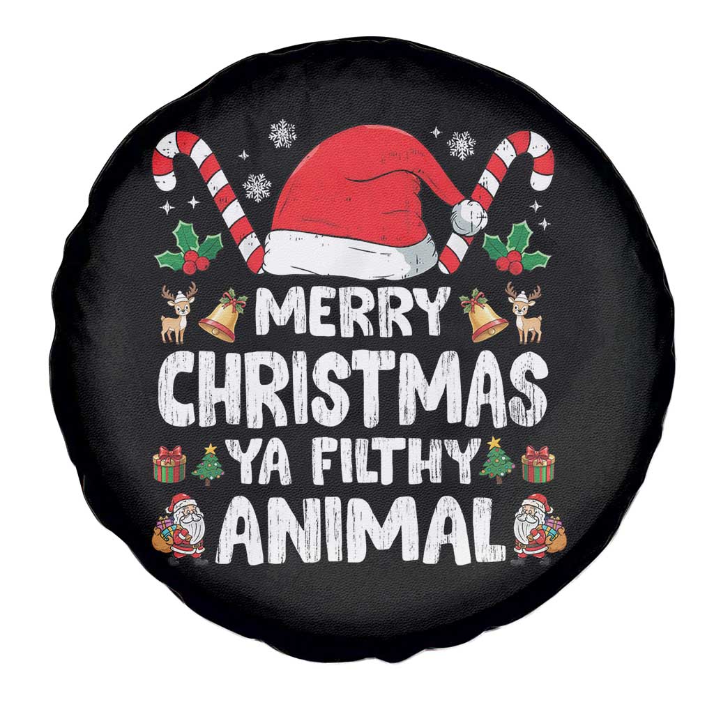 Merry Christmas Ya Filthy Animal Spare Tire Cover Funny Home Xmas Alone Movie Pajama - Wonder Print Shop