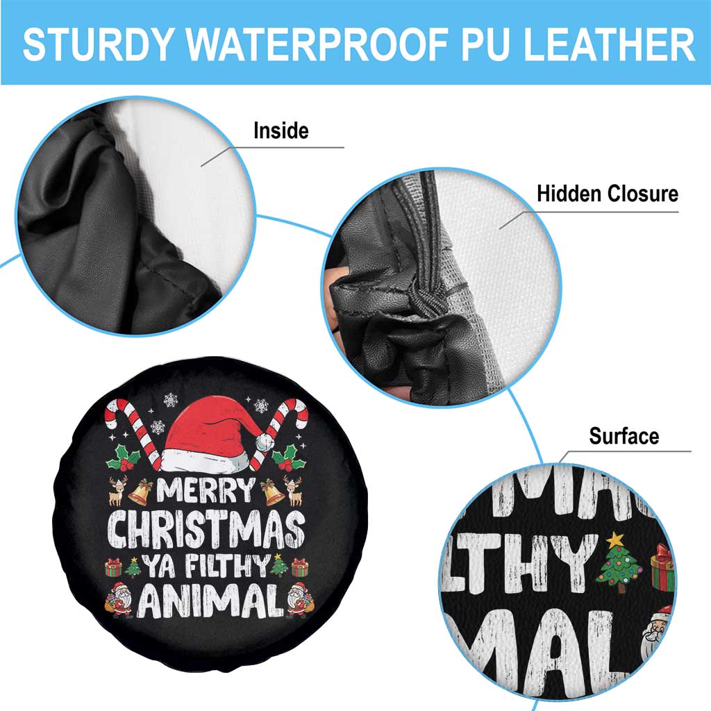 Merry Christmas Ya Filthy Animal Spare Tire Cover Funny Home Xmas Alone Movie Pajama - Wonder Print Shop