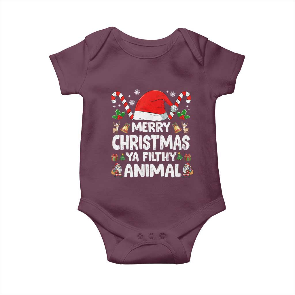Merry Christmas Ya Filthy Animal Baby Onesie Funny Home Xmas Alone Movie Pajama - Wonder Print Shop