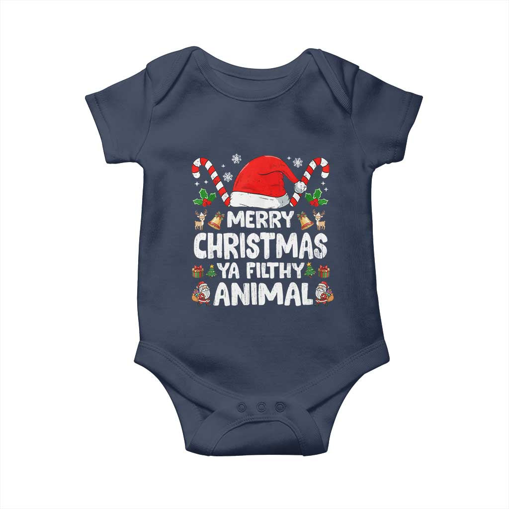 Merry Christmas Ya Filthy Animal Baby Onesie Funny Home Xmas Alone Movie Pajama - Wonder Print Shop