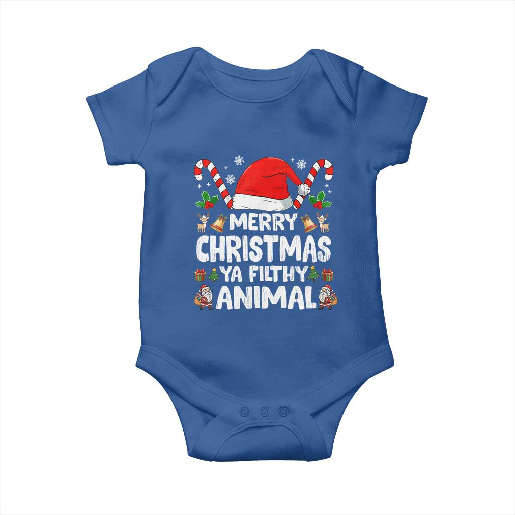 Merry Christmas Ya Filthy Animal Baby Onesie Funny Home Xmas Alone Movie Pajama - Wonder Print Shop
