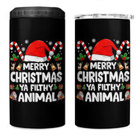 Merry Christmas Ya Filthy Animal 4 in 1 Can Cooler Tumbler Funny Home Xmas Alone Movie Pajama - Wonder Print Shop