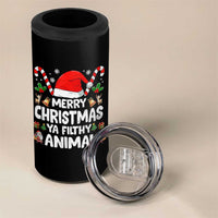 Merry Christmas Ya Filthy Animal 4 in 1 Can Cooler Tumbler Funny Home Xmas Alone Movie Pajama - Wonder Print Shop