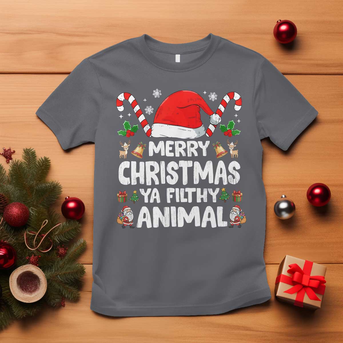 Merry Christmas Ya Filthy Animal T Shirt Funny Home Xmas Alone Movie Pajama - Wonder Print Shop