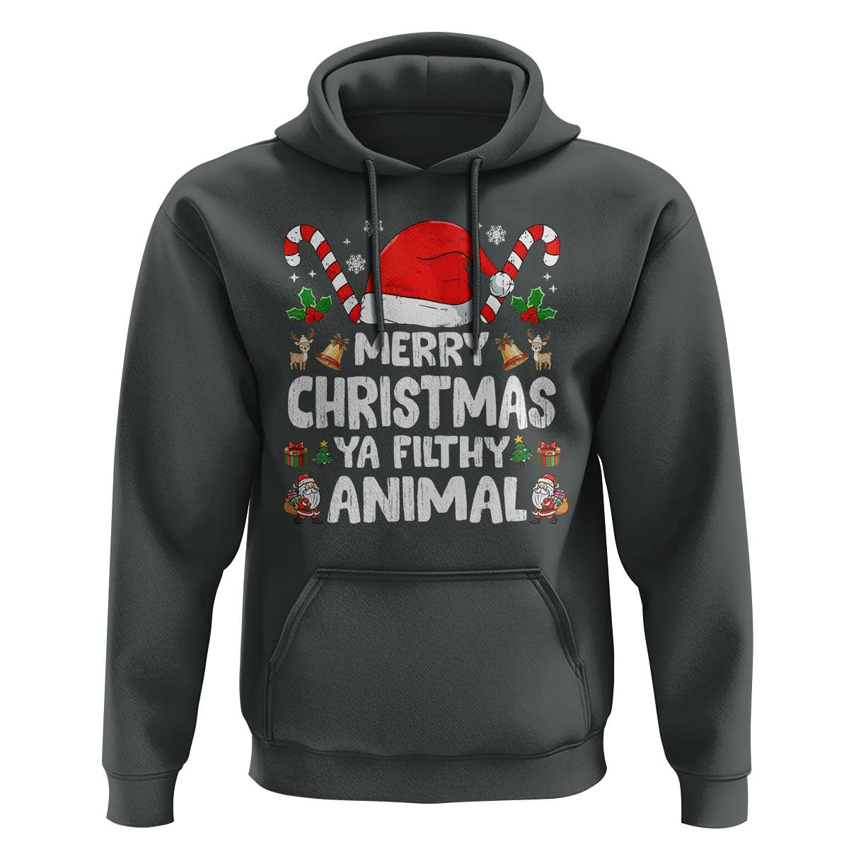 Merry Christmas Ya Filthy Animal Hoodie Funny Home Xmas Alone Movie Pajama - Wonder Print Shop