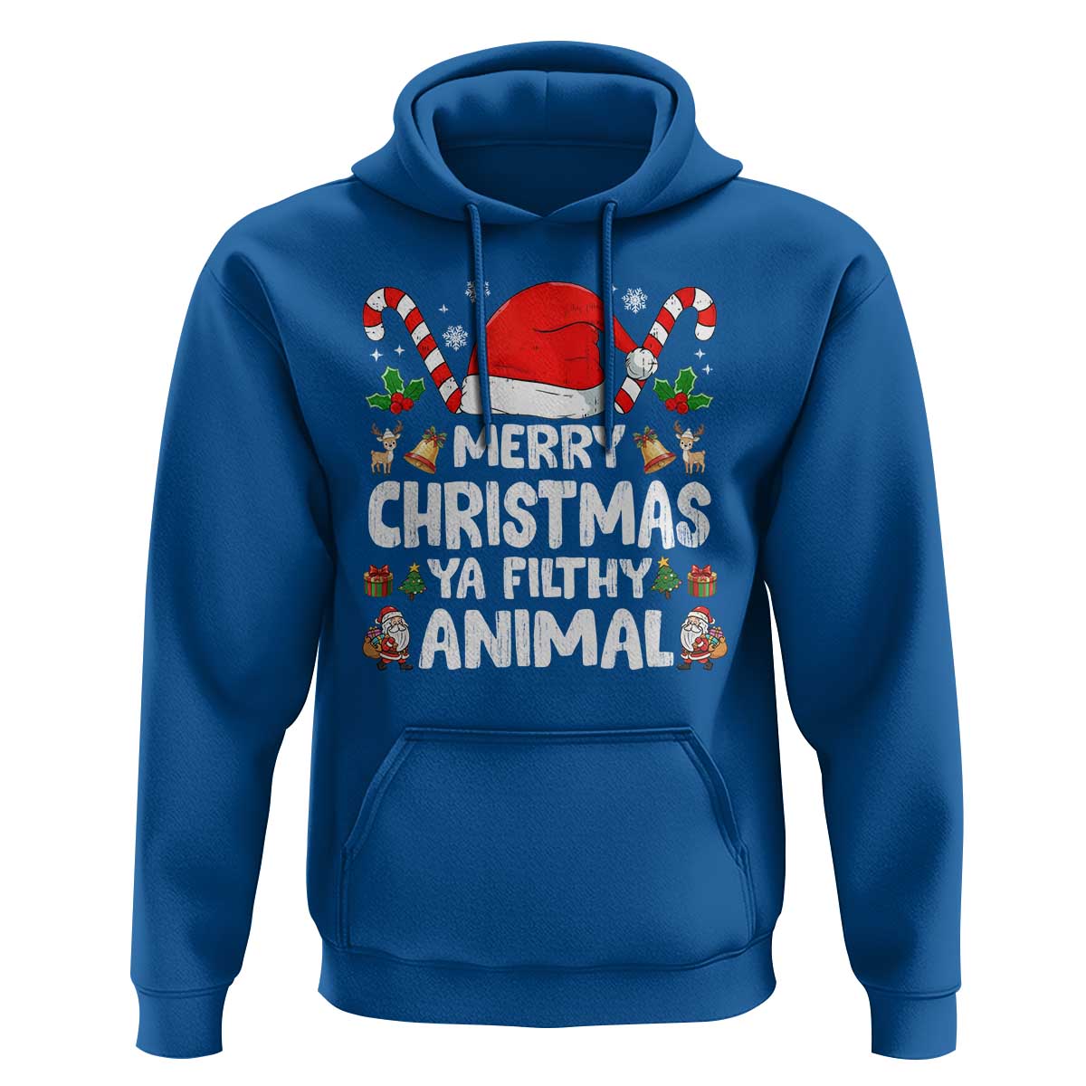 Merry Christmas Ya Filthy Animal Hoodie Funny Home Xmas Alone Movie Pajama - Wonder Print Shop