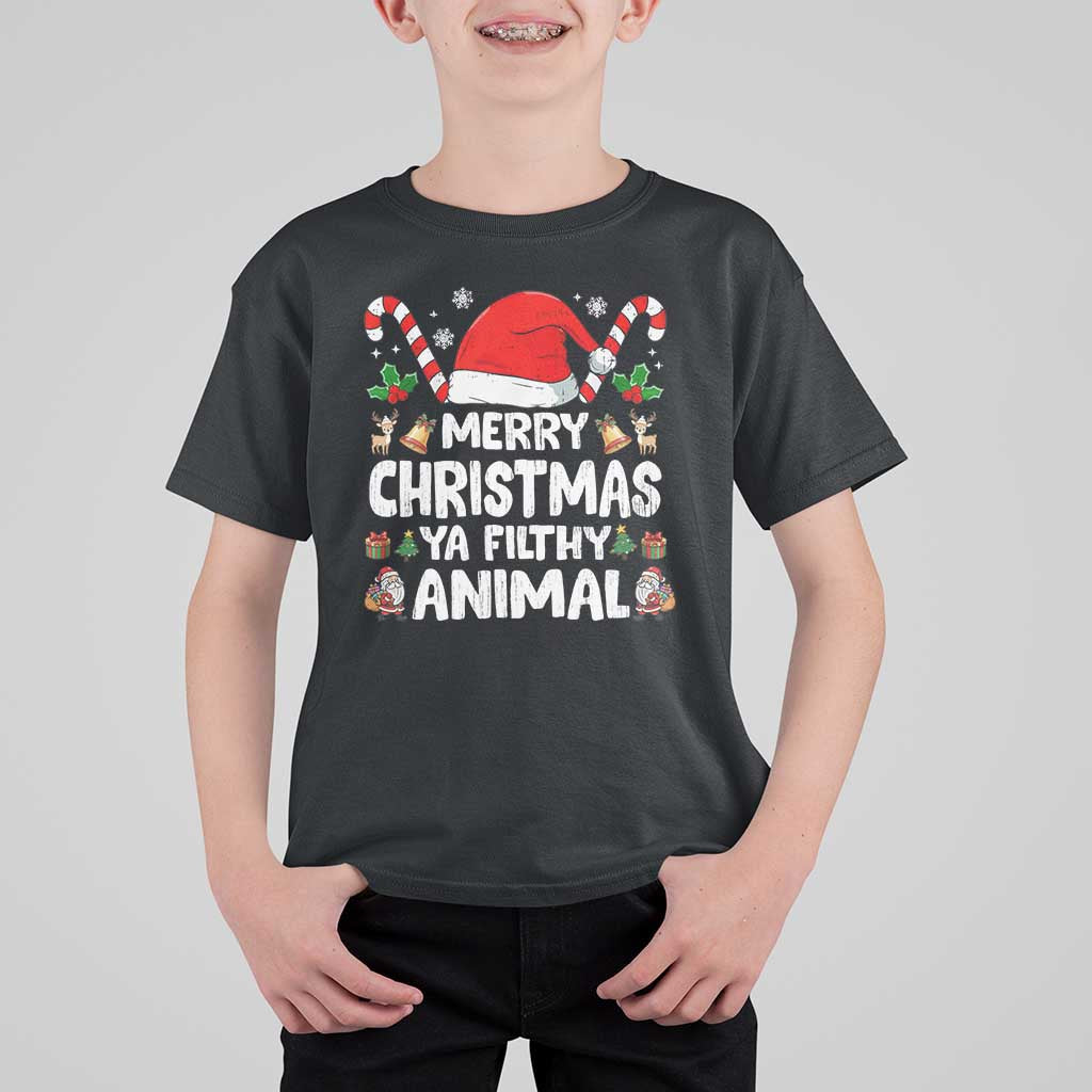 Merry Christmas Ya Filthy Animal T Shirt For Kid Funny Home Xmas Alone Movie Pajama - Wonder Print Shop